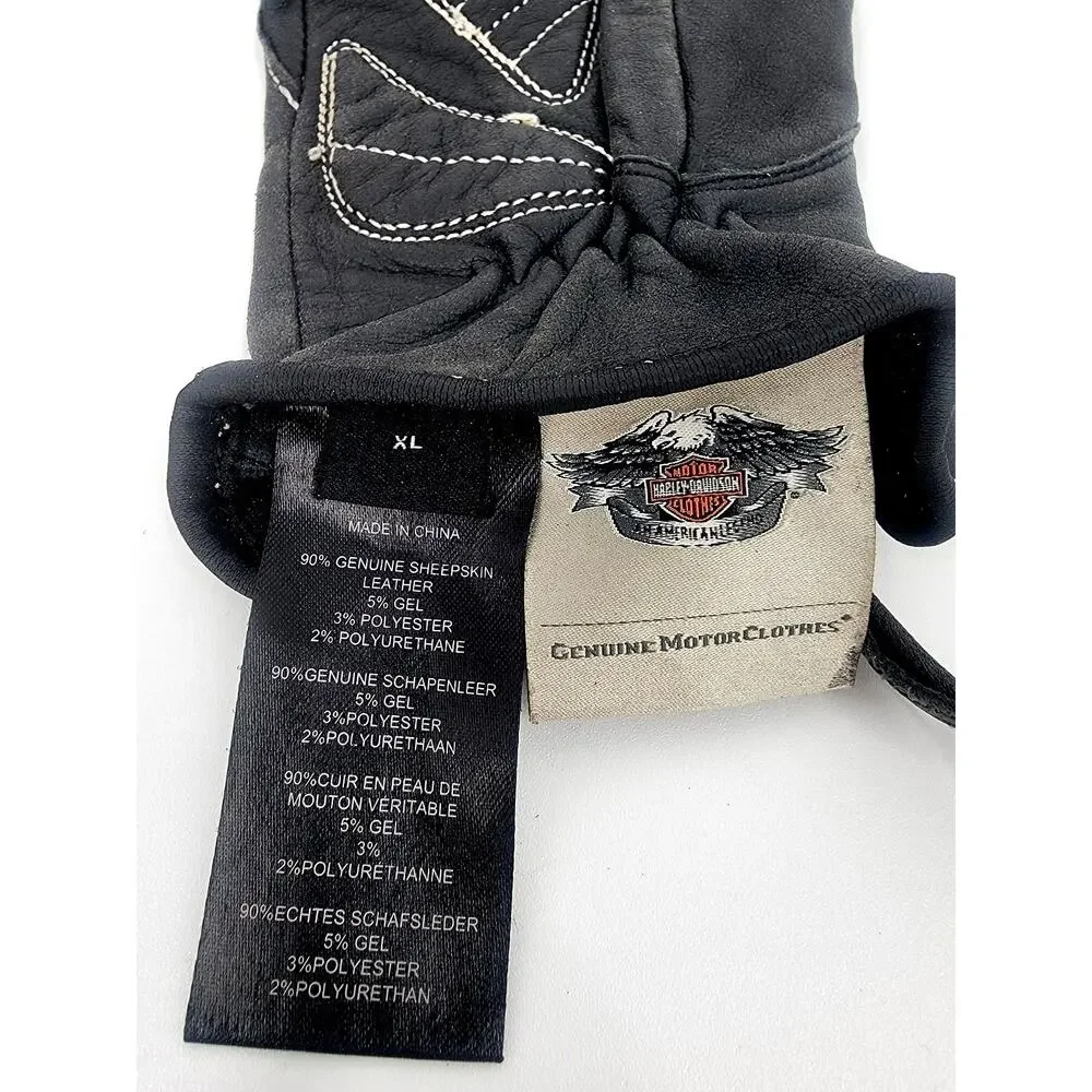 Harley-Davidson Leather Lace Up Riding Gloves Women's XL
